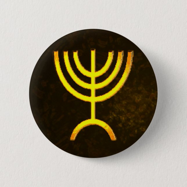 Menorah Flame 6 Cm Round Badge (Front)