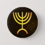 Menorah Flame 6 Cm Round Badge<br><div class="desc">A digital rendering of the Jewish seven-branched menorah (Hebrew: מְנוֹרָה‎). The seven-branched menorah, used in the portable sanctuary set up by Moses in the wilderness and later in the Temple in Jerusalem, has been a symbol of Judaism since ancient times and is the emblem on the coat of arms of...</div>