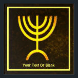 Menorah Flame Acrylic Print<br><div class="desc">A brown and gold digital rendering of the Jewish seven-branched menorah (Hebrew: מְנוֹרָה). Add your own text. The seven-branched menorah, used in the portable sanctuary set up by Moses in the wilderness and later in the Temple in Jerusalem, has been a symbol of Judaism since ancient times and is the...</div>