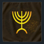 Menorah Flame Bandana<br><div class="desc">A digital rendering of the Jewish seven-branched menorah (Hebrew: מְנוֹרָה‎). The seven-branched menorah, used in the portable sanctuary set up by Moses in the wilderness and later in the Temple in Jerusalem, has been a symbol of Judaism since ancient times and is the emblem on the coat of arms of...</div>
