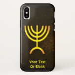Menorah Flame Case-Mate iPhone Case<br><div class="desc">A brown and gold digital rendering of the Jewish seven-branched menorah (Hebrew: מְנוֹרָה‎). Add your own text. The seven-branched menorah, used in the portable sanctuary set up by Moses in the wilderness and later in the Temple in Jerusalem, has been a symbol of Judaism since ancient times and is the...</div>