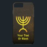 Menorah Flame iPhone 8 Plus/7 Plus Case<br><div class="desc">A brown and gold digital rendering of the Jewish seven-branched menorah (Hebrew: מְנוֹרָה‎). Add your own text. The seven-branched menorah, used in the portable sanctuary set up by Moses in the wilderness and later in the Temple in Jerusalem, has been a symbol of Judaism since ancient times and is the...</div>