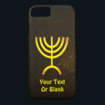 Menorah Flame Case-Mate iPhone Case<br><div class="desc">A brown and gold digital rendering of the Jewish seven-branched menorah (Hebrew: מְנוֹרָה‎). Add your own text. The seven-branched menorah, used in the portable sanctuary set up by Moses in the wilderness and later in the Temple in Jerusalem, has been a symbol of Judaism since ancient times and is the...</div>
