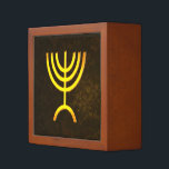 Menorah Flame Desk Organiser<br><div class="desc">A brown and gold digital rendering of the Jewish seven-branched menorah (Hebrew: מְנוֹרָה‎). The seven-branched menorah, used in the portable sanctuary set up by Moses in the wilderness and later in the Temple in Jerusalem, has been a symbol of Judaism since ancient times and is the emblem on the coat...</div>