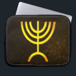 Menorah Flame Laptop Sleeve<br><div class="desc">A digital rendering of the Jewish seven-branched menorah (Hebrew: מְנוֹרָה). The seven-branched menorah, used in the portable sanctuary set up by Moses in the wilderness and later in the Temple in Jerusalem, has been a symbol of Judaism since ancient times and is the emblem on the coat of arms of...</div>