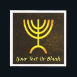 Menorah Flame Napkin<br><div class="desc">A digital rendering of the Jewish seven-branched menorah (Hebrew: מְנוֹרָה‎). Add your own text. This image is also available on Bar/Bat mitzvah invitations, RSVP and Thank You cards, and many other items. The seven-branched menorah, used in the portable sanctuary set up by Moses in the wilderness and later in the...</div>