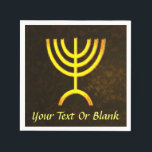 Menorah Flame Napkin<br><div class="desc">A digital rendering of the Jewish seven-branched menorah (Hebrew: מְנוֹרָה). Add your own text. This image is also available on Bar/Bat mitzvah invitations, RSVP and Thank You cards, and many other items. The seven-branched menorah, used in the portable sanctuary set up by Moses in the wilderness and later in the...</div>