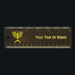 Menorah Flame Ruler<br><div class="desc">A brown and gold digital rendering of the Jewish seven-branched menorah (Hebrew: מְנוֹרָה). Add your own text. The seven-branched menorah, used in the portable sanctuary set up by Moses in the wilderness and later in the Temple in Jerusalem, has been a symbol of Judaism since ancient times and is the...</div>