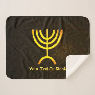 Menorah Flame Sherpa Blanket