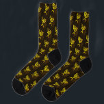 Menorah Flame Socks<br><div class="desc">A brown and gold digital rendering of the Jewish seven-branched menorah (Hebrew: מְנוֹרָה). The seven-branched menorah, used in the portable sanctuary set up by Moses in the wilderness and later in the Temple in Jerusalem, has been a symbol of Judaism since ancient times and is the emblem on the coat...</div>