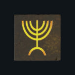 Menorah Flame Stone Magnet<br><div class="desc">A digital rendering of the Jewish seven-branched menorah (Hebrew: מְנוֹרָה). The seven-branched menorah, used in the portable sanctuary set up by Moses in the wilderness and later in the Temple in Jerusalem, has been a symbol of Judaism since ancient times and is the emblem on the coat of arms of...</div>