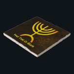 Menorah Flame Trivet<br><div class="desc">A brown and gold digital rendering of the Jewish seven-branched menorah (Hebrew: מְנוֹרָה). Add your own text. The seven-branched menorah, used in the portable sanctuary set up by Moses in the wilderness and later in the Temple in Jerusalem, has been a symbol of Judaism since ancient times and is the...</div>