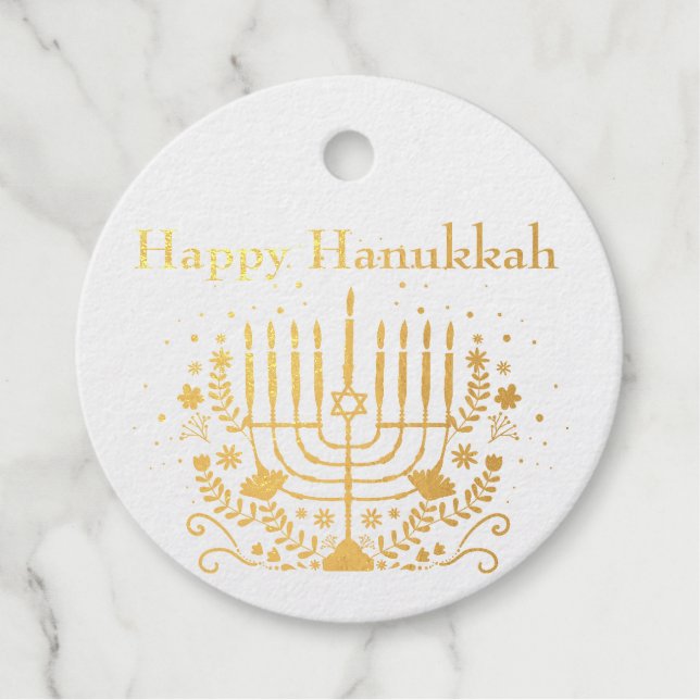 Menorah Hannukah  Favour Tags (Front)