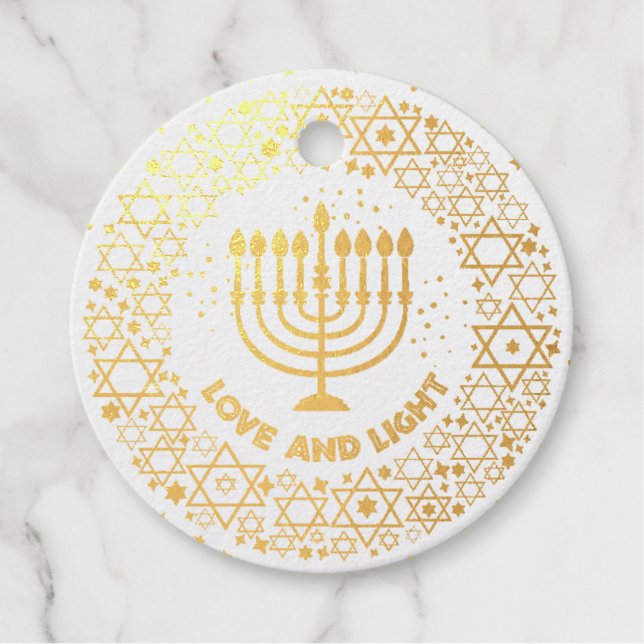 Menorah Hannukah Favour Tags (Front)