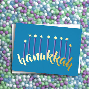 Menorah Hanukkah Candles Star of David Blue