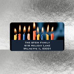 Menorah Hanukkah Label<br><div class="desc">Silver Menorah Hanukkah address label</div>