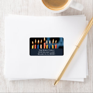 Menorah Hanukkah Label