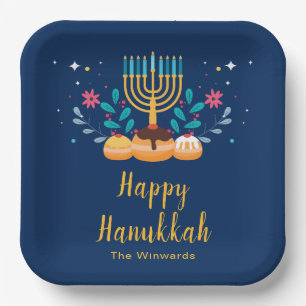 Menorah Hanukkah Party Plates