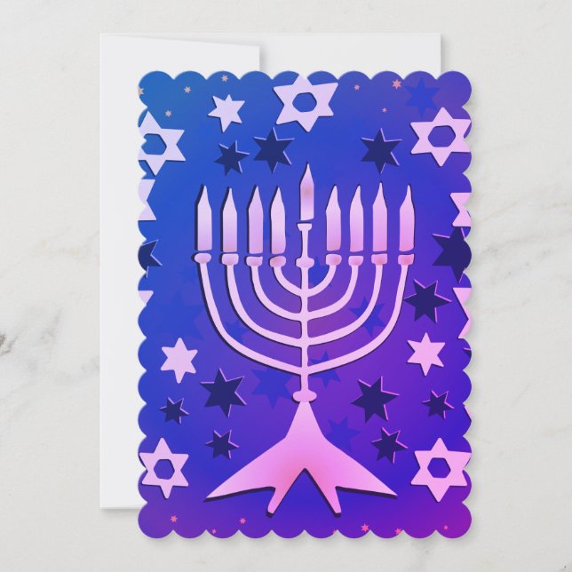 Menorah - Happy Hanukkah Flat Holiday Card (Front)
