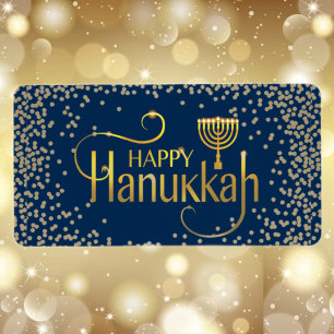 Menorah Happy Hanukkah Label