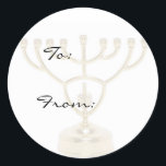 Menorah Holiday Gift Tag Stickers<br><div class="desc">Perfect for Hanukkah,  Bar Mitzvah or any other speciali occasion gifts.  Customise the To: and From: text for write it in by hand.</div>