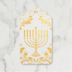 Menorah intricate William Morris style Gift Tags