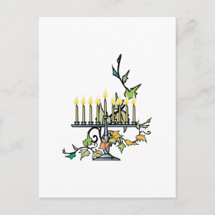 Menorah & Ivy Holiday Postcard