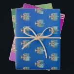 Menorah on gradient  wrapping paper sheet<br><div class="desc">Menorah on gradient Wrapping Paper Sheets</div>