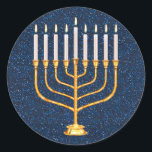 menorah sticker<br><div class="desc">jewish menorah round sticker</div>