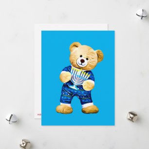Menorah Teddy Bear Holiday Card