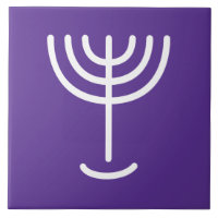 Menorah White Purple