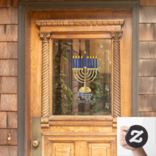 Menorah with Lights Happy Hanukkah