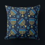 Menorahs and The Star of David Hanukkah Pattern Th Cushion<br><div class="desc">Menorahs and The Star of David Hanukkah Pattern Throw Pillow The eight-day Jewish celebration known as Hanukkah or Chanukah commemorates the rededication during the second century B.C. of the Second Temple in Jerusalem, where according to legend Jews had risen up against their Greek-Syrian oppressors in the Maccabean Revolt. Hanukkah, which...</div>
