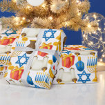Menorah's For Hanukkah Wrapping Paper<br><div class="desc">A Beautiful And Colourful Wrapping Paper To Celebrate The Hanukkah Season.</div>