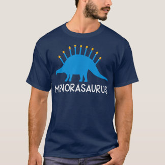 Menorasaurus Funny Hanukkah Dinosaur Menorah T-Shirt
