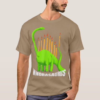 Menorasaurus Funny Hanukkah Menorah Dinosaur  T-Shirt