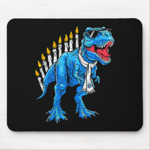 Menorasaurus Hanukkah T Rex Dinosaur Dino Chanukah Mouse Pad