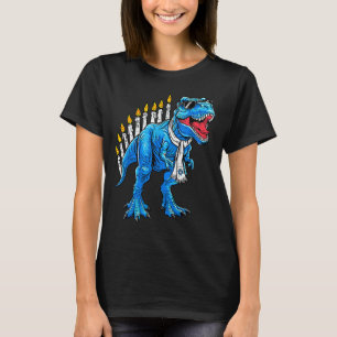 Menorasaurus Hanukkah T Rex Dinosaur Dino Chanukah T-Shirt