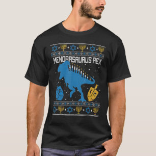 Menorasaurus Rex Dinosaur T Rex Hanukkah Menorah B T-Shirt