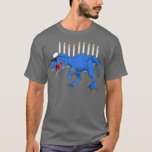 Menorasaurus Rex Hanukkah Chanukah Jewish Menorah  T-Shirt