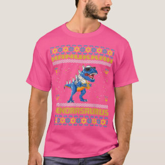 Menorasaurus Rex Menorah Dinosaur Hanukkah Pajama T-Shirt