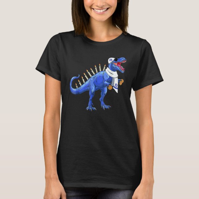 Menorasaurus Rex  Rex Dinosaur Hanukkah Mens Women T-Shirt (Front)