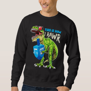 Menorasaurus This How I Roll Dinosaur Hanukkah For Sweatshirt