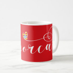 Menorca Flag Heart, Balearic Islands Coffee Mug