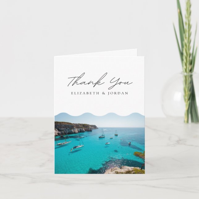 Menorca Spain Blank Thank You Card (Front)