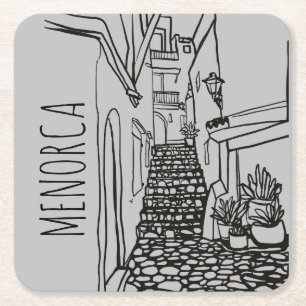 Menorca Square Paper Coaster