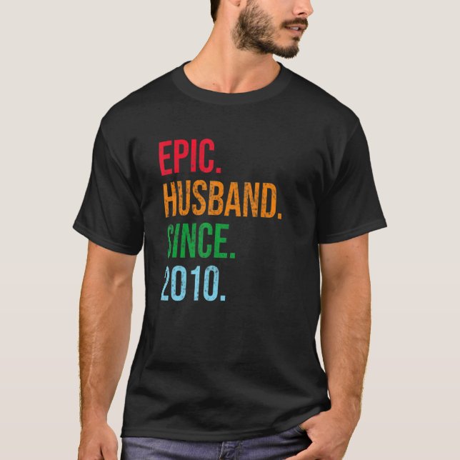 Mens 13th Wedding Anniversary Ideas Epic Husband S T-Shirt (Front)