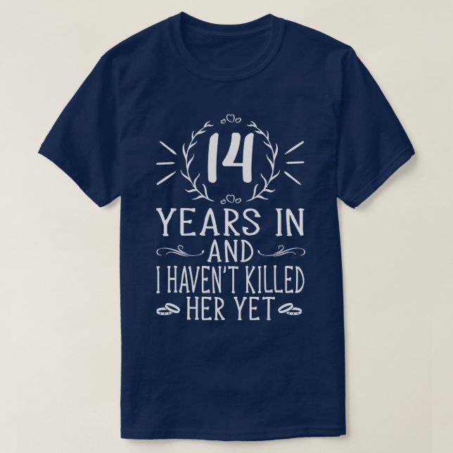 Mens 14th Wedding Anniversary Gifts For Him  14 Ye T-Shirt (Design Front)