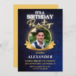 Mens 15th birthday invitations Elegant Chic