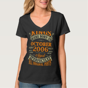Mens 16th Birthday Kings Born In October 2006 16 T-Shirt